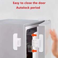 5pcs Refrigerator Safety Lock With Adhesive Pad, Fridge Freezer Lock, RV Fridge Lock, Oven Lock, Cabinet Lock, Drawer Lock, No-Drill Self-Adhesive Safety Lock - White - View 8