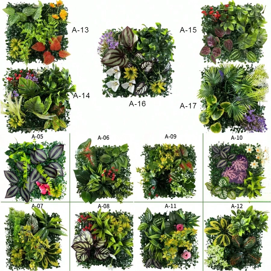 Pannelli da parete in erba artificiale, parete vegetale, decorazione da parete verde 10x10 pollici, siepe decorativa per la privacy, decorazione a parete verde per protezione dal sole, prato quadrato in plastica, decorazione da parete interna ed esterna con piante verdi simulate, decorazione da recinzione da giardino con piante simulate sullo sfondo