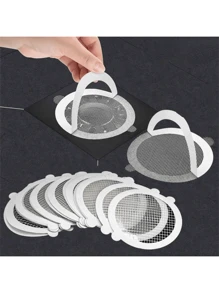 20 pièces Bouchon de drain de douche jetable, filtre de drain de lavabo de salle de bain, passoire, autocollants de couvercle de drain de baignoire en maille