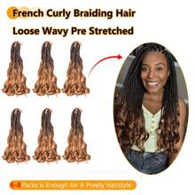 55cm French Curly Braiding Hair Loose Wavy Bouncy French Curl Braiding Hair Extensions 80g/Pack Synthetic Crochet Hair Extensions