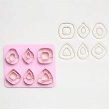 Geometric Hollow Earring DIY Mold, Soft Clay Earring Mold, Personalized Earring Gift