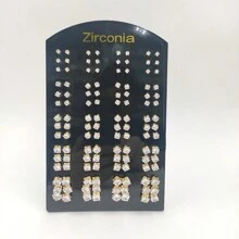 Kit120 Units Unisex Zirconia Light Point Earrings/Gold/3mm-7mm - 金色 - 查看 1
