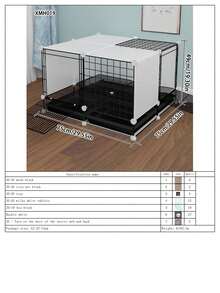 Jaula de conejo de interior con bandeja, espacio grande, villa para mascotas, accesorios de caja de arena para conejos, negro - Multicolor - Ver 11