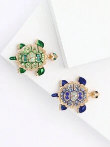 Shiny Rhinestone Turtle Brooches For Women Unisex Animal Pins Multi-Color Available Casual Party Accessories Gifts - Sea Turtles - View 6