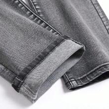 Men's Slim Fit Jeans Ripped Skinny Jeans For Men, Fashion Biker Jeans Stretch Moto Cargo Denim Pants - 灰色 - 查看 5