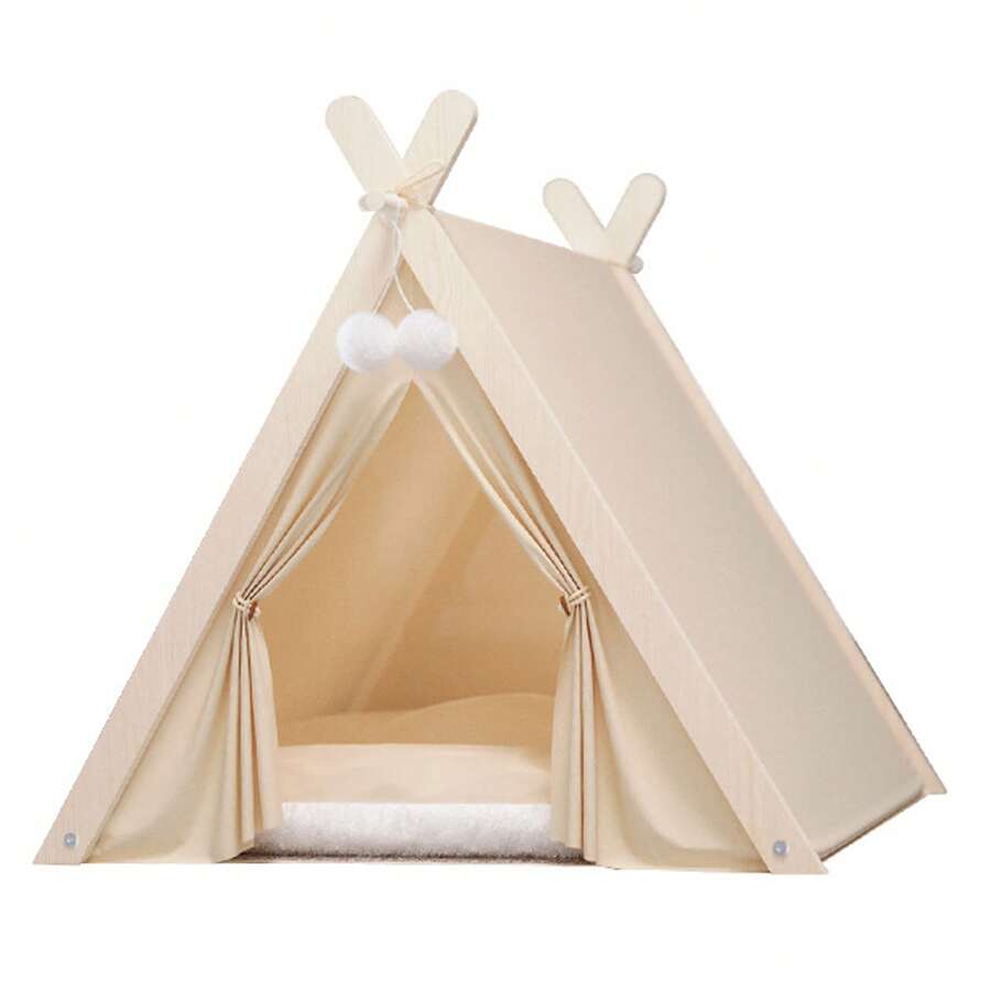 1 pièce Tente-lit de compagnie 4 saisons détachable et lavable pour chats et chiens, offrant un sommeil confortable