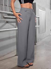 ADD MODA FEMININA EIRELI- AS1323 Women's Palazzo Pants, High Waist, Elegant, Formal, Modern, National Shipping, New Collection - 灰色 - 查看 5