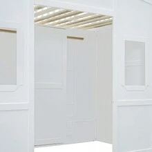 Full Size House Loft Bed With Ladder And Wardrobe-White - 白色+實木+全如圖 - 查看 7