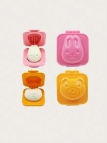 2pcs Cartoon Design Rice Ball Mold, Cute Small Egg Mold For Children - Multicolor - View 1