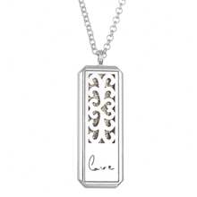 New Rectangular Aromatherapy Necklace Diffuser Jewelry Hollow Out Magnetic Locket Pendant Necklaces Scent Perfume Essential Oil Diffuser Necklace Women Sweater Chain Necklaces - Silver - View 15