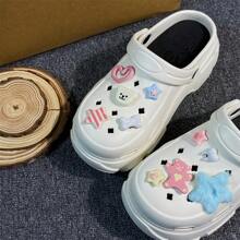 10件精美鞋饰，配备多种可爱挂饰，可拆卸立体小熊、蓝色星星、卡通骨头、心形等可爱装饰，适合送礼、鞋饰、派对DIY - JY801-10 - 查看 7