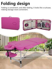 Solon&Facial Care Spa Lash Bed, Portable Massage Bed, Long Foldable Tattoo Bed - Pink - View 2