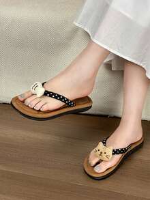 Dép xỏ ngón đa năng thông thường Dép xỏ ngón nữ cho mùa hè ngoài trời/trong nhà, dép đi biển đế mềm chống trượt - trắng - Xem 4