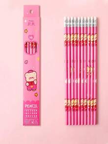 1pc/Box Cute Cartoon HB Pencils, Colored Pencils Writing Stationery Supplies - Multicolor - View 10