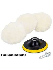 5/7 chiếc/bộ 3/4 inch đánh bóng xe hơi sáp đánh bóng bánh xe đánh bóng bộ dụng cụ đánh bóng xe hơi cho đầu nối khoan M10/M14 chăm sóc sơn xe tạo kiểu xe hơi - Màu be - Xem 7