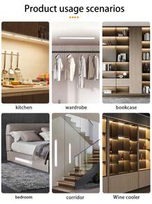 1 件无线 LED 运动传感器小夜灯，3 色照明，可充电电池，无需布线即可轻松安装，适用于走廊、橱柜、壁橱、家居装饰 - 彩色 - 查看 3