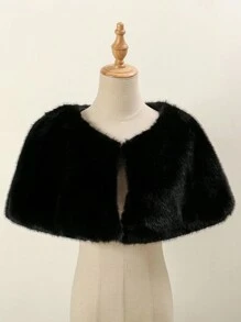 1 件套女士披肩优雅披肩，适合派对、婚礼、毕业典礼、特殊活动、秋冬季 - 純色 - 查看 13