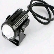 Heyword 2pcs White + Yellow Motorcycle LED Headlight Mini Driving Lamp Fog Light 12V/24V Universal Dual-Color Projector Lens With Switch, Fit For ATV Scooter Auxiliary Spotlight Motorcycle Accessories