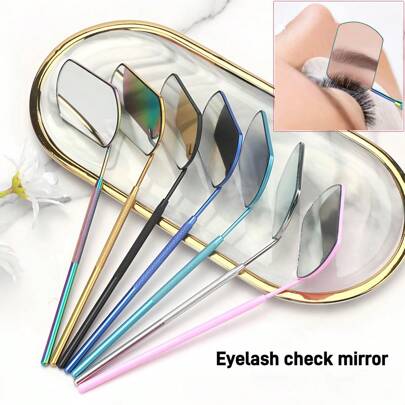 1 Pc Lash Extension Mirror Eyelash Extension Grafting Tools Stainless Steel Multifunction Checking Lash Mirror Beauty Makeup-Lash Extension Tools-Lash Artist Mirror