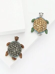 Shiny Rhinestone Turtle Brooches For Women Unisex Animal Pins Multi-Color Available Casual Party Accessories Gifts - Sea Turtles - View 2