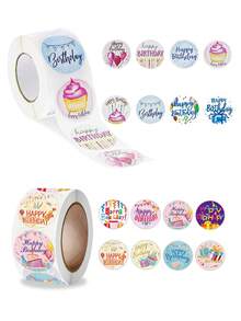 500 Miếng/Cuộn Nhãn tự dính mừng sinh nhật, Nhãn trang trí văn phòng phẩm, Nhãn niêm phong, Nhãn dán bao bì quà tặng, Nhãn dán thiệp sinh nhật, Trang trí phòng, Trang trí Giáng sinh, Trang trí tiệc, Thích hợp cho các buổi tụ họp, Tiệc tùng, Nhà bếp, Nhà hàng, v.v., Nhãn dán sáng tạo tự làm cho ngôi nhà, Quà tặng cho bạn bè, Quà tặng Giáng sinh, Giáng sinh vui vẻ - Nhiều màu - Xem 11