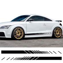 Car Side Door Sticker Stripes Exterior Vinyl Film Decor Decals Trims Auto Tuning Accessories For Audi TT 8N MK1 MK2 8J Coupe MK3 8S Roadster TFSI