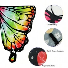 Khăn choàng chiffon Fairy Butterfly, áo choàng dệt kim nhiều màu in kỹ thuật số cho kịch, biểu diễn khiêu vũ, du lịch, chụp ảnh Halloween - A - Xem 12