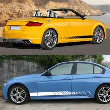 Car Side Door Sticker Stripes Exterior Vinyl Film Decor Decals Trims Auto Tuning Accessories For Audi TT 8N MK1 MK2 8J Coupe MK3 8S Roadster TFSI