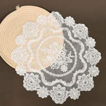 1pc Lace Embroidered Table Placemat, Decor Pad For Furniture, Photography Prop - Multicolor - View 6