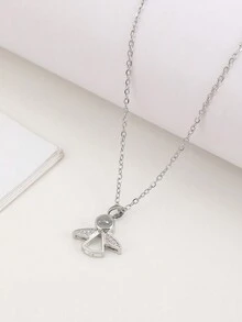 Customized Necklace Christmas Gift Little Angel Pendant Necklace 100 Languages I Love You Projection Necklace Customizable Movie-Like Black And White Photo Engraved Necklace For Family, Couple, Pet, Mantra, Gift For Girlfriend, Mom, Best Friend, Daily Wear