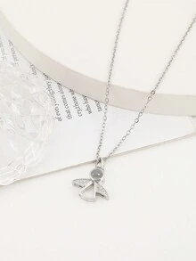 Customized Necklace Christmas Gift Little Angel Pendant Necklace 100 Languages I Love You Projection Necklace Customizable Movie-Like Black And White Photo Engraved Necklace For Family, Couple, Pet, Mantra, Gift For Girlfriend, Mom, Best Friend, Daily Wear