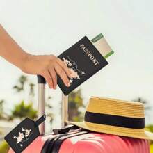 1 件定制姓名旅行必需品、旅行配件、情侣护照夹、地图护照夹 PU 皮革护照套旅行钱包证件簿收纳盒女士