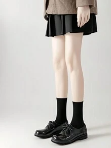 5 Pairs Of Black And White Thick Men's And Women's Winter Socks, Fashionable, Casual, Comfortable, Breathable, Odor Proof, Outdoor Sports, Running, Fitness, Compression Knee Socks, Black And White High Tube Socks For Business And Leisure Vacations