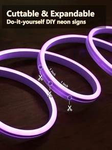 Acosh Neon LED 霓虹灯带 RGB 多色变幻，带遥控器 - USB 供电，适用于圣诞装饰、柔性硅胶霓虹 LED 灯客厅、卧室照明和墙壁 DIY 造型 - RGB - 查看 4