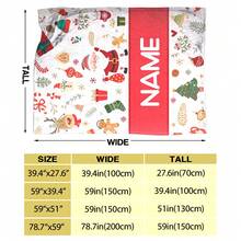 بطانية فلانيل مخصصة بشكل شجرة عيد الميلاد مع صورة الأيل والسانتا، بطانية أريكة مخصصة باسمك، بطانية دافئة ومريحة لتخليد اللحظات، هدية للزملاء والأصدقاء والأزواج والأم والأب، تستخدم للنوم والتخييم والسفر - متعدد الألوان - مشاهدة 2