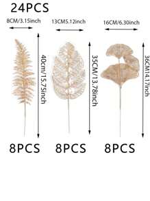 12PCS Artificial Gold Leaf Home Wedding Decoration DIY Artificial Plant Decoration, Valentine Day, Gift Gifts Birthday Graduation