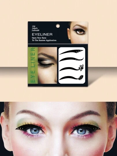 4 Pairs Smoky Makeup Temporary Tattoo Stickers, Waterproof Realistic Eyeliner Stickers, Easy To Use For Makeup And Parties