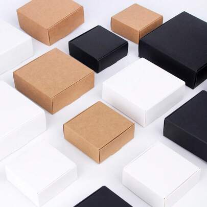 20 peças de material de papel cartão, pequenas caixas de papelão, mini caixas de embalagem para presente, caixas de embrulho para velas de sabão artesanais faça você mesmo, quadradas e retangulares