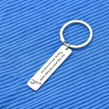 1 件长颈鹿爱好者不锈钢钥匙扣 - 送给好朋友的励志礼物，简约风格 - 銀色 - 查看 4