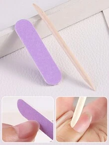 20件套便携式美甲清洁套装，紫色双面迷你指甲锉和角质层推棒，美甲修脚工具，美甲用品，美甲工具，美甲艺术工具，返校季，美甲，美甲贴片工具 - 彩色 - 查看 2