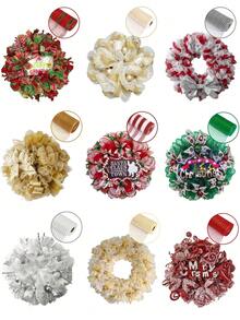 10 Yards Christmas Metallic Mesh Ribbon Roll, Sparkly Glitter Mesh Roll Garland, Perfect For Christmas Tree Weaths Accents Wedding Decorations DIY Crafts Wrapping Supplies, Christmas Decoration For Home 2024 Gift New Year 2025 - Multicolor - View 1