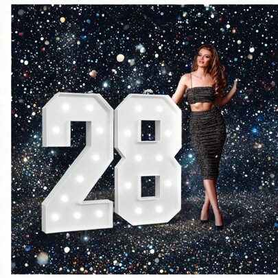 1 Pezzo Cornice luminosa digitale Marquee 73cm/28.7pollici con luci bianche, pannello a LED con numeri da 0 a 9, con staffa, decorazione luminosa per feste, compleanni, anniversari, Natale