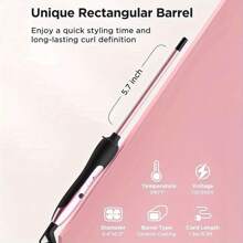 1 pieza Rizador de pelo fino de 3/8", rizador cerámico adecuado para cabello corto y largo, temperatura ajustable, apagado automático, 9mm color oro rosa, regalo de vacaciones barberia - Tipo de Enchufe A USA (110-127V) - Ver 6