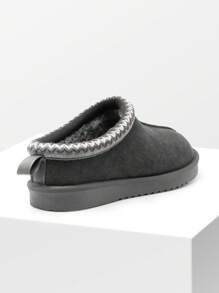 Men's Fuzzy Cozy Slippers – Genuine Suede, Indoor/Outdoor, Comfy Winter Footwear With Memory Foam And Furry Lining - 灰色 - 查看 6