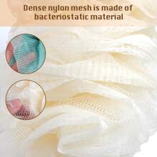 1 Pack Dusch-Rückenbürste, Badeschwamm Duschbürste mit langem Griff zum Körperpeeling, Badeschwamm auf Stiel für Männer und Frauen, Badezubehör für Körperbürsten (Blau, Weiß)