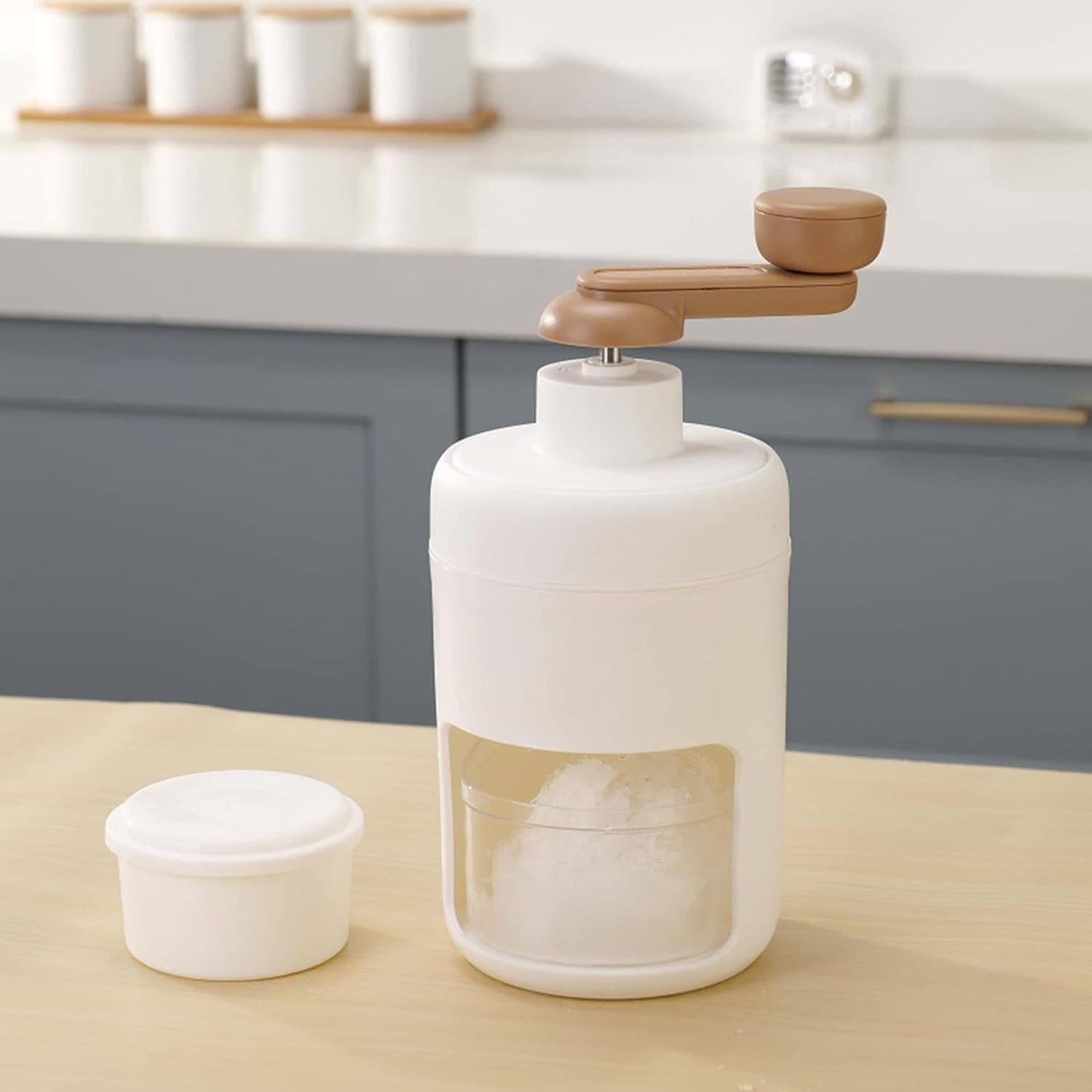 Triturador De Gelo Moedor Picador Manual Manivela Raspadinha - Branco - Visão 1