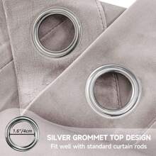 Ystyle 2 件式天鵝絨室內窗簾，現代臥室附孔眼遮光窗簾，客廳客廳臥室防冷隔熱窗簾 - 紅色 - 查看 5