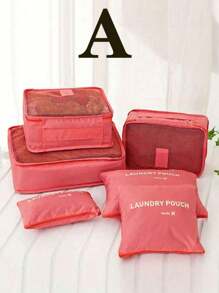 6pcs Set Portable Travel Organizer Bag, Waterproof Makeup Pouch, Multi-Function Sanitary Napkin Holder, Modern Minimalist Storage Bag, Foldable Separate Layer Handbag, Shoe Organizer Bag, Casual Breathable Shoulder Bag, Cube Data Bag, Simplistic Solid Color Briefcase, Mesh Ventilate Yoga Bag, Large Capacity Sports Bag, Packing Cubes, Luggage Bags, Space Saving, Classify & Organize, Suitable For Cosmetics & Toiletries,Boho Vibes