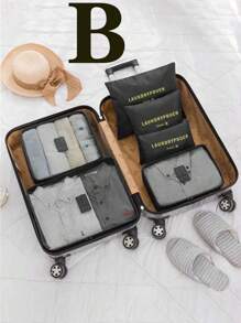 6pcs Set Portable Travel Organizer Bag, Waterproof Makeup Pouch, Multi-Function Sanitary Napkin Holder, Modern Minimalist Storage Bag, Foldable Separate Layer Handbag, Shoe Organizer Bag, Casual Breathable Shoulder Bag, Cube Data Bag, Simplistic Solid Color Briefcase, Mesh Ventilate Yoga Bag, Large Capacity Sports Bag, Packing Cubes, Luggage Bags, Space Saving, Classify & Organize, Suitable For Cosmetics & Toiletries,Boho Vibes