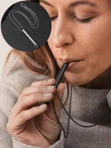 Naszyjnik oddechowy 1 szt., redukujący lęk i stres, bez gwizdka, urządzenie uspokajające Calmigo do medytacji, narzędzie do głębokiego oddychania i uważności